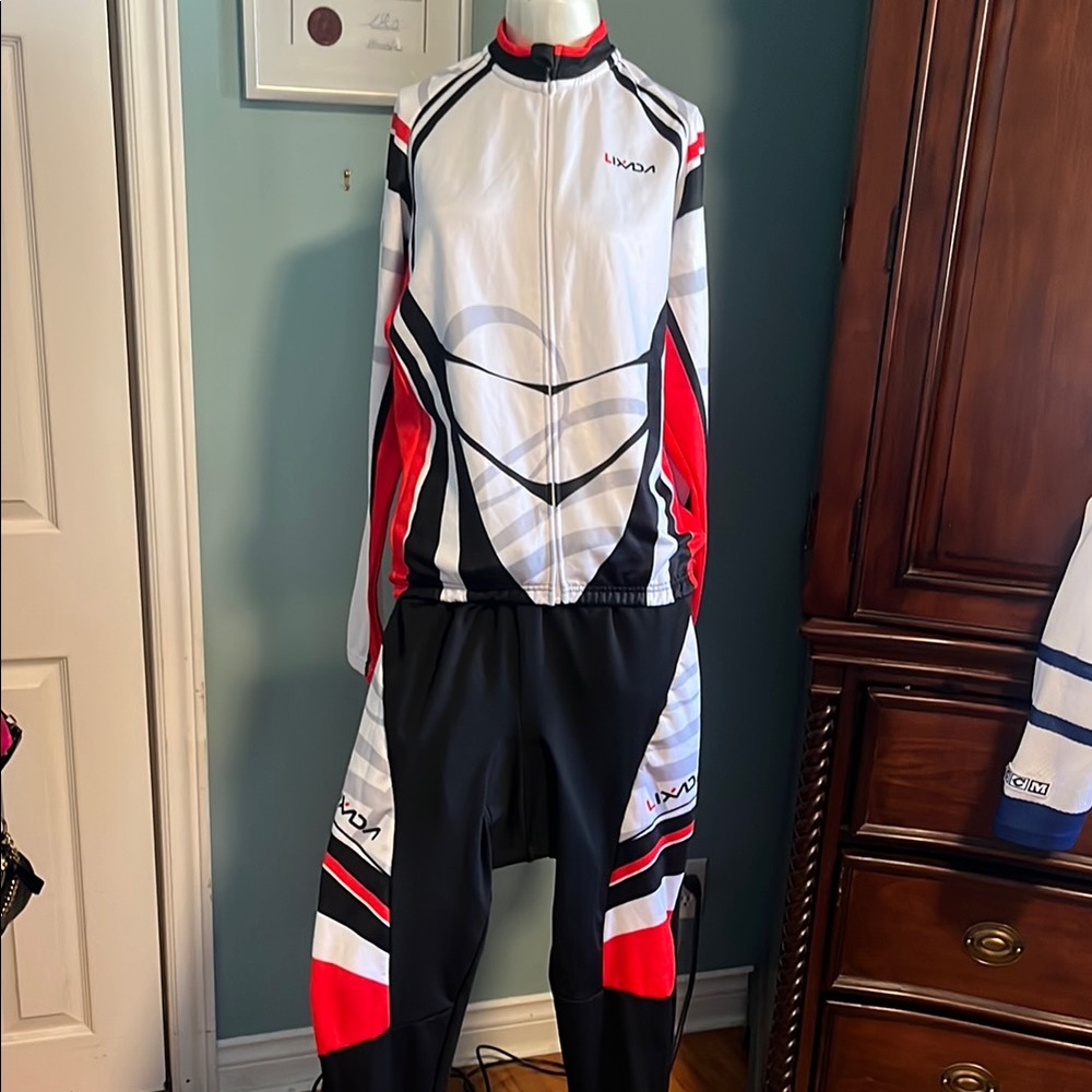 Lixada  Cycling Suit in Red, Black, and White sz Large